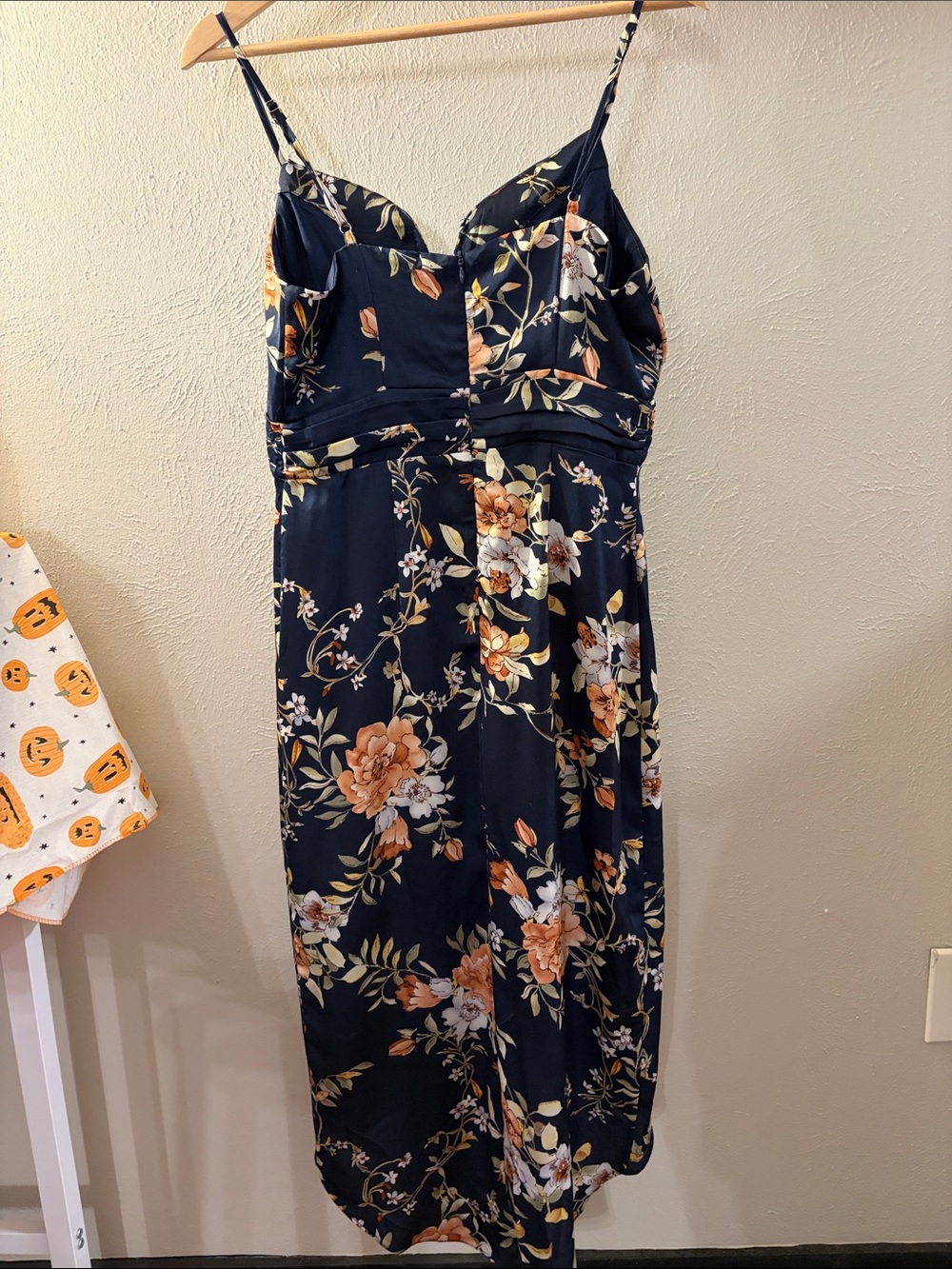 Lulu’s Floral Navy Spaghetti-Strap Dress - Picture 4 of 4